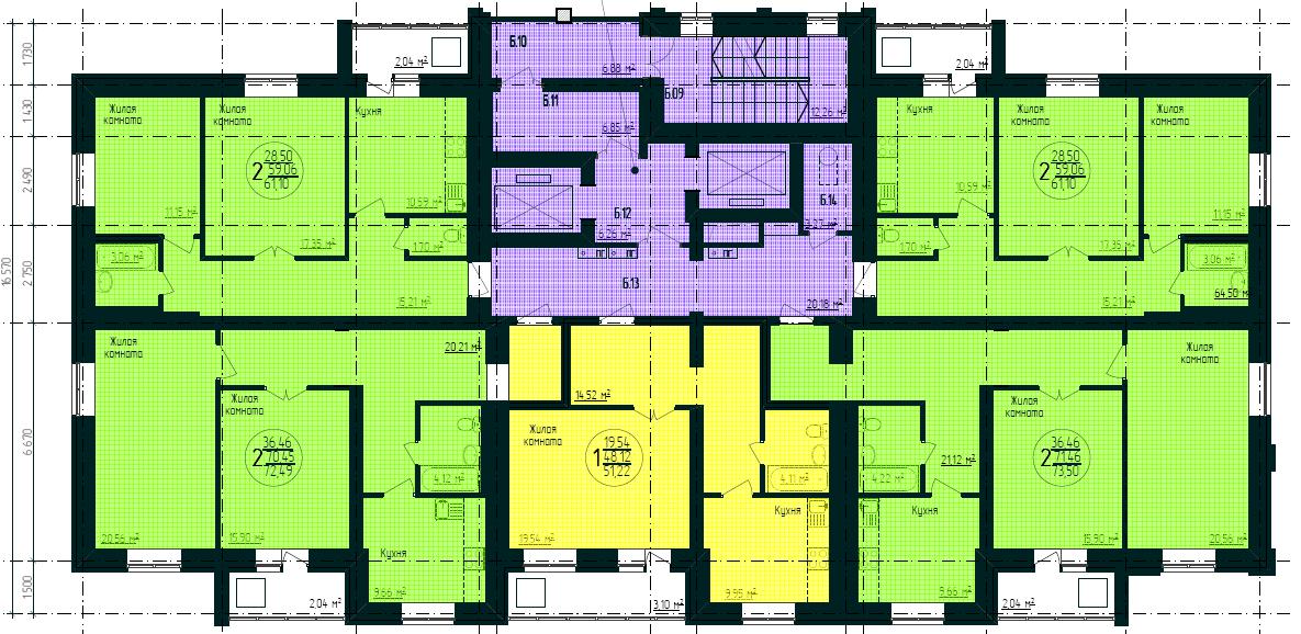 Планировка 12-18 этажей Сипайлово - 6