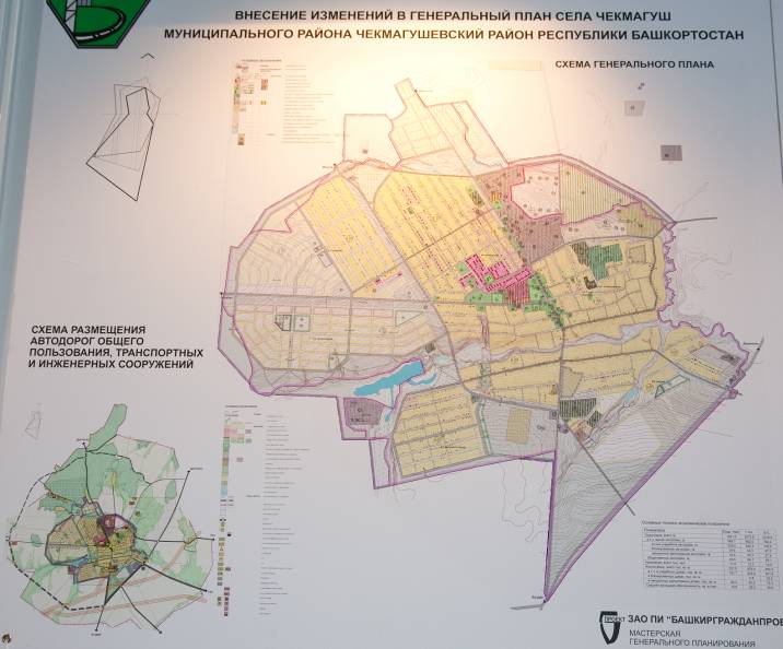 Чекмагуш, план застройки