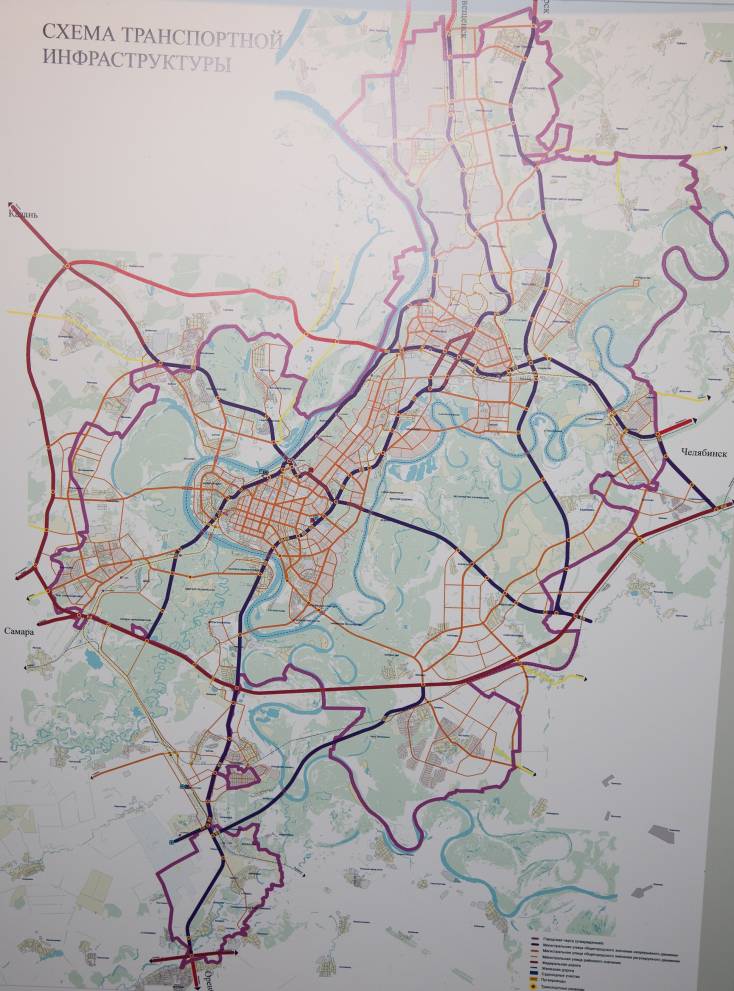 Уфа, схема транспортной инфраструктуры
